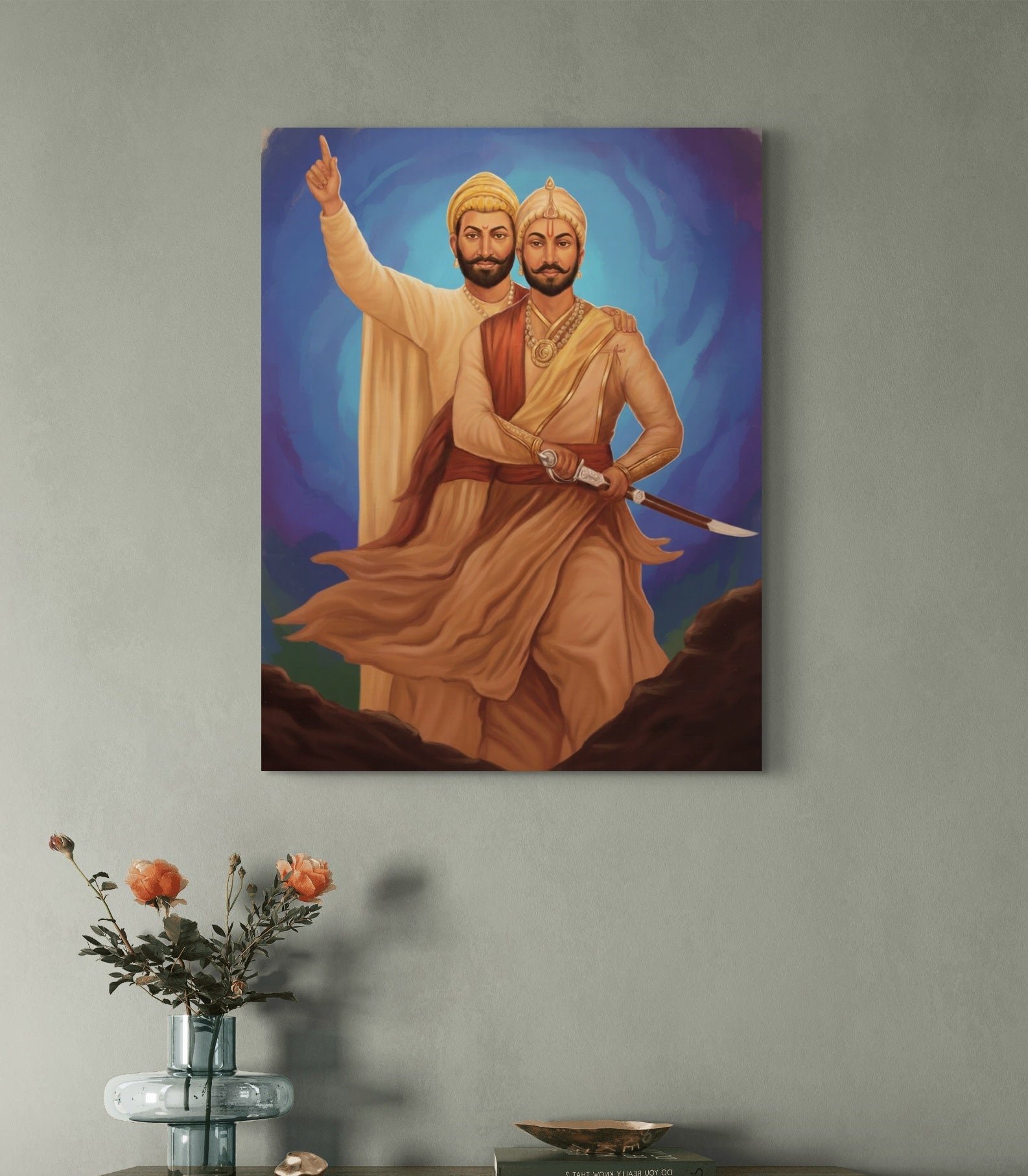 Chhatrapati Shivaji Maharaj & Chhatrapati Sambhaji Maharaj Canvas Wall Art