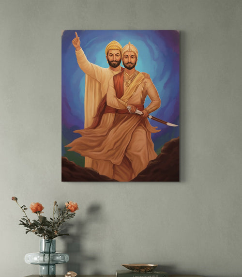 Chhatrapati Shivaji Maharaj & Chhatrapati Sambhaji Maharaj Canvas Wall Art