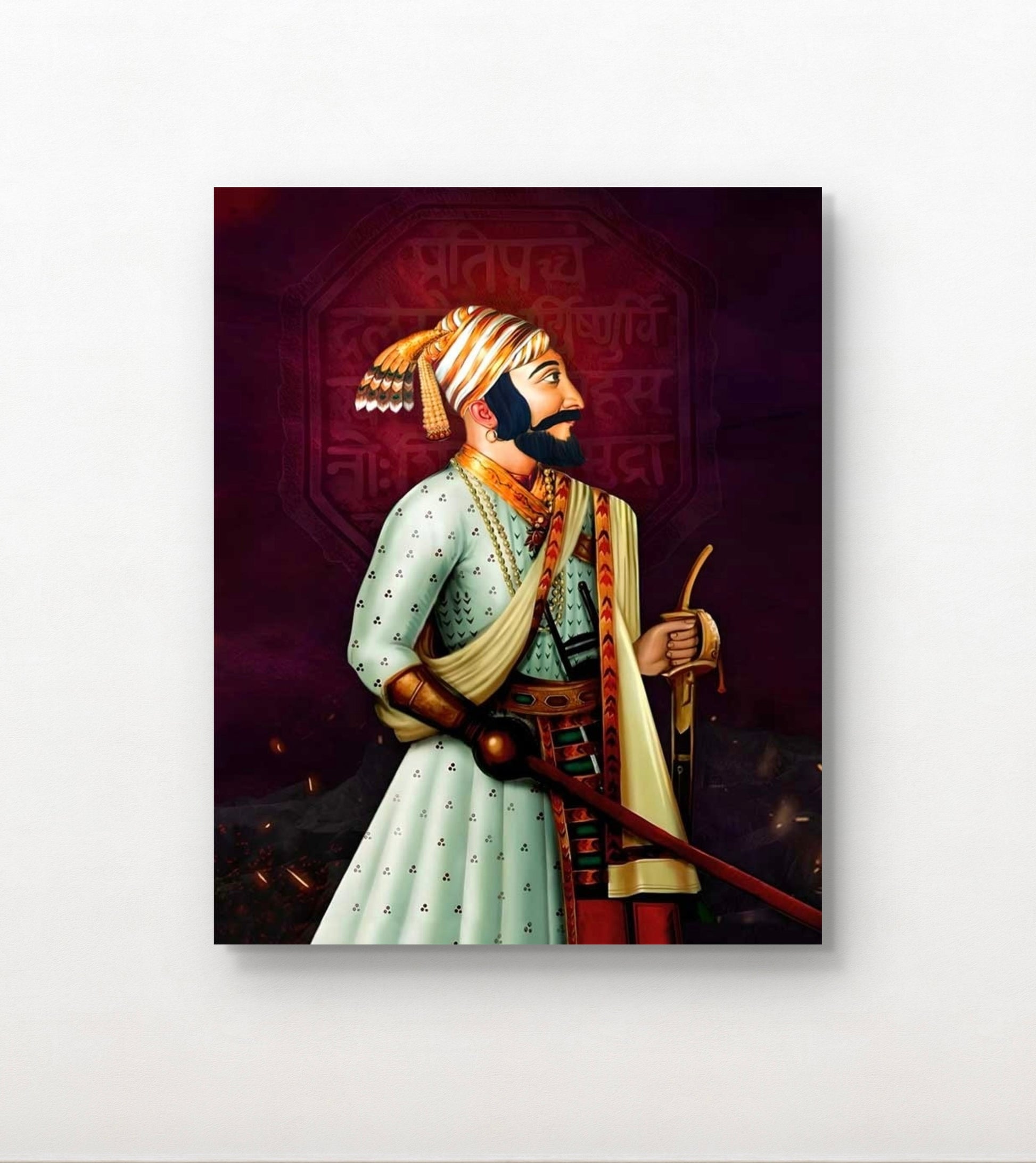 Chhatrapati Shivaji Maharaj Canvas Wall Art with Rajmudra