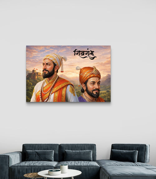 Chhatrapati Shivaji Maharaj & Chhatrapati Sambhaji Maharaj Canvas Wall Art